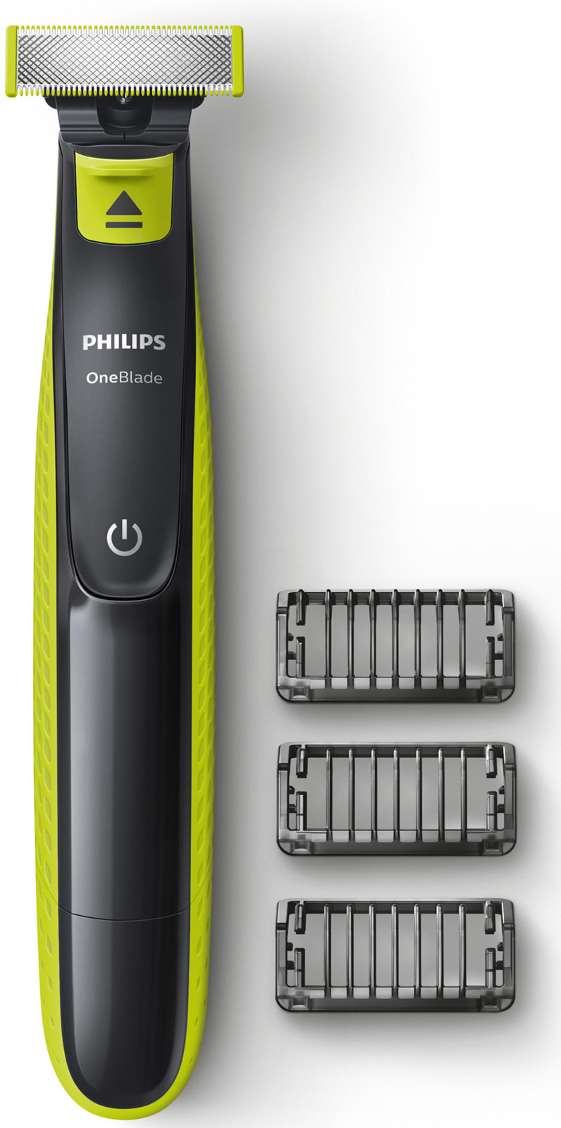 Триммер для бороды и усов Philips OneBlade QP2520/20 с 3 насадками-гребнями Триммер для бороды и усов Philips OneBlade QP2520/20 с 3 насадками-гребнями