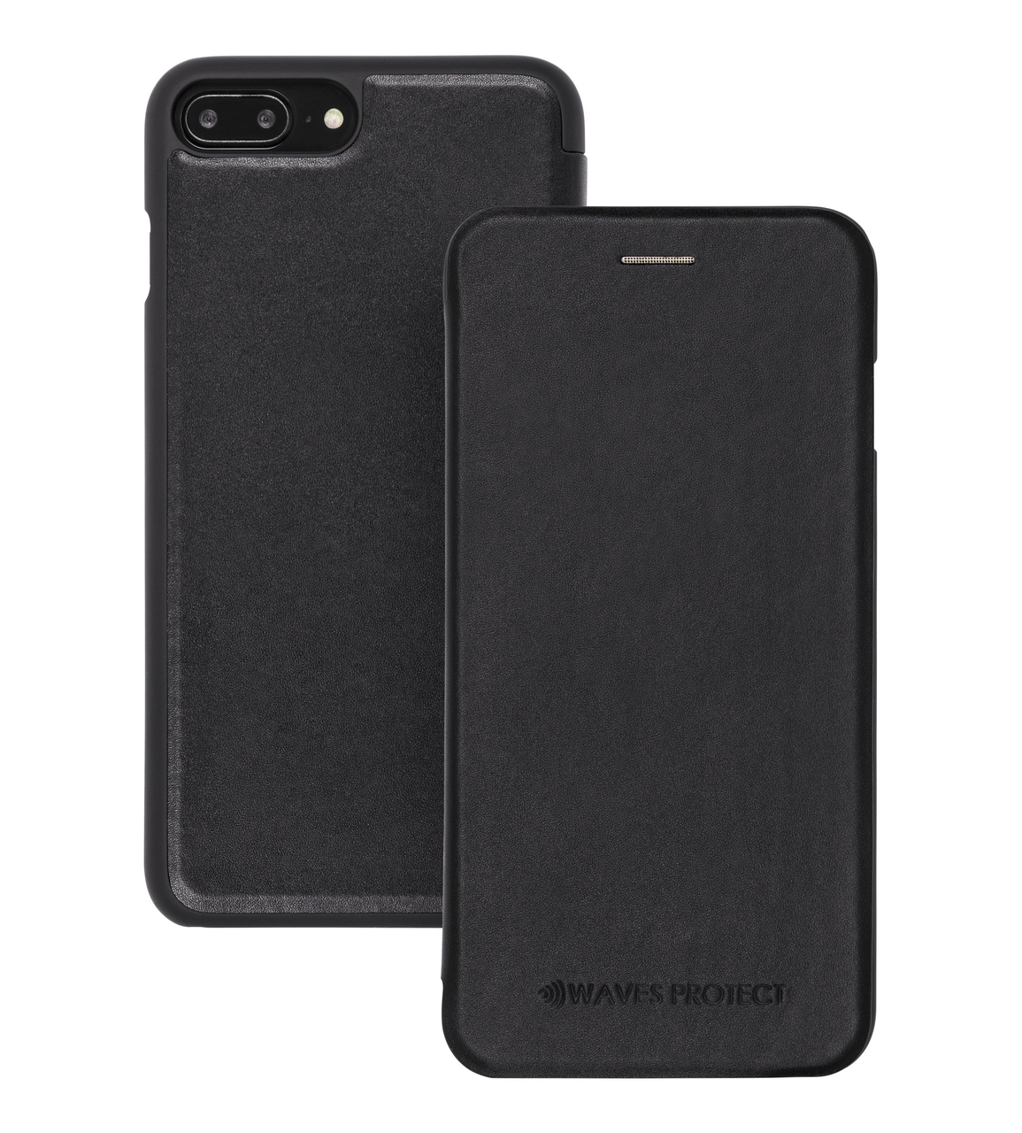 фото Чехол для сотового телефона Waves Protect Чехол кожаный для iPhone 7 Plus, 8 Plus black, черный