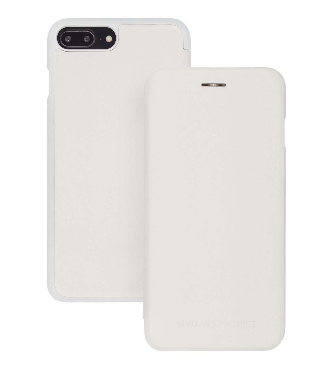 фото Чехол для сотового телефона Waves Protect Чехол кожаный для iPhone 7 Plus, 8 Plus white, белый