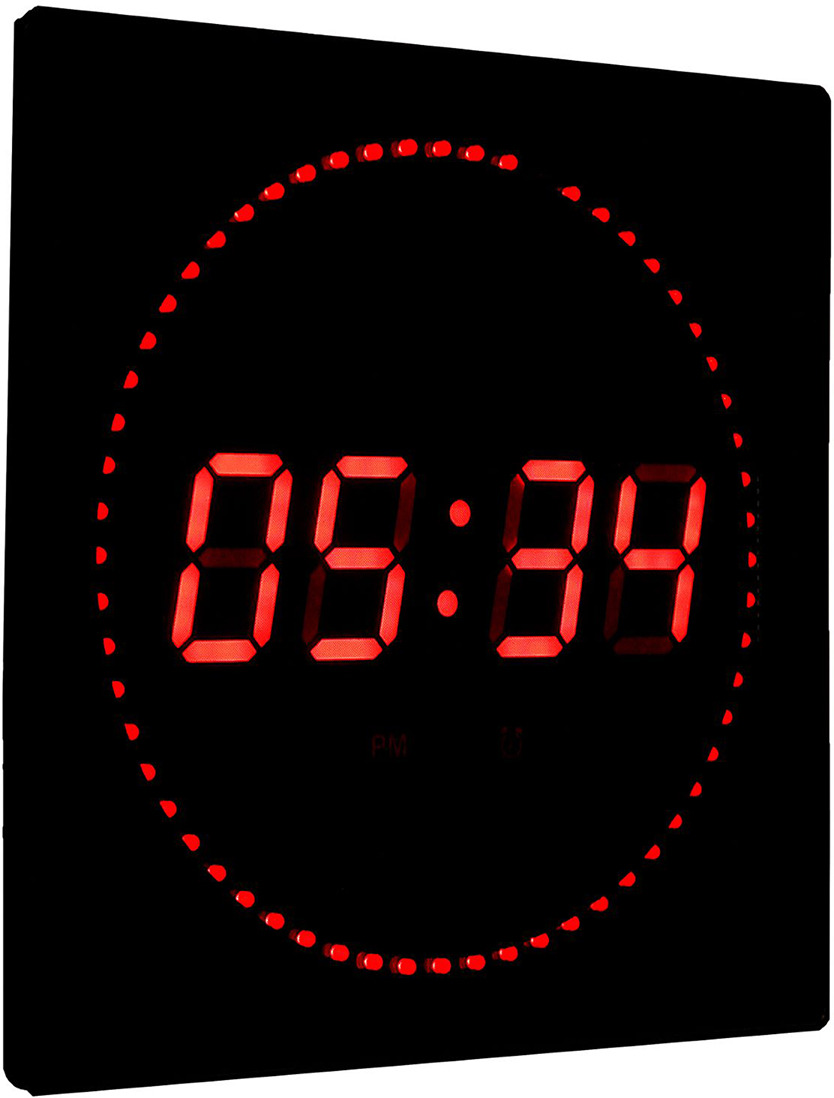 Настенные часы "С термометром и будильником" электронные, 1302102, черный