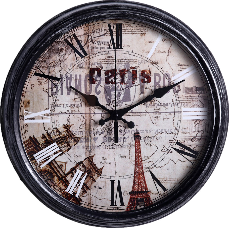 Часы настенные Paris, 3620821, черный, диаметр 45 см