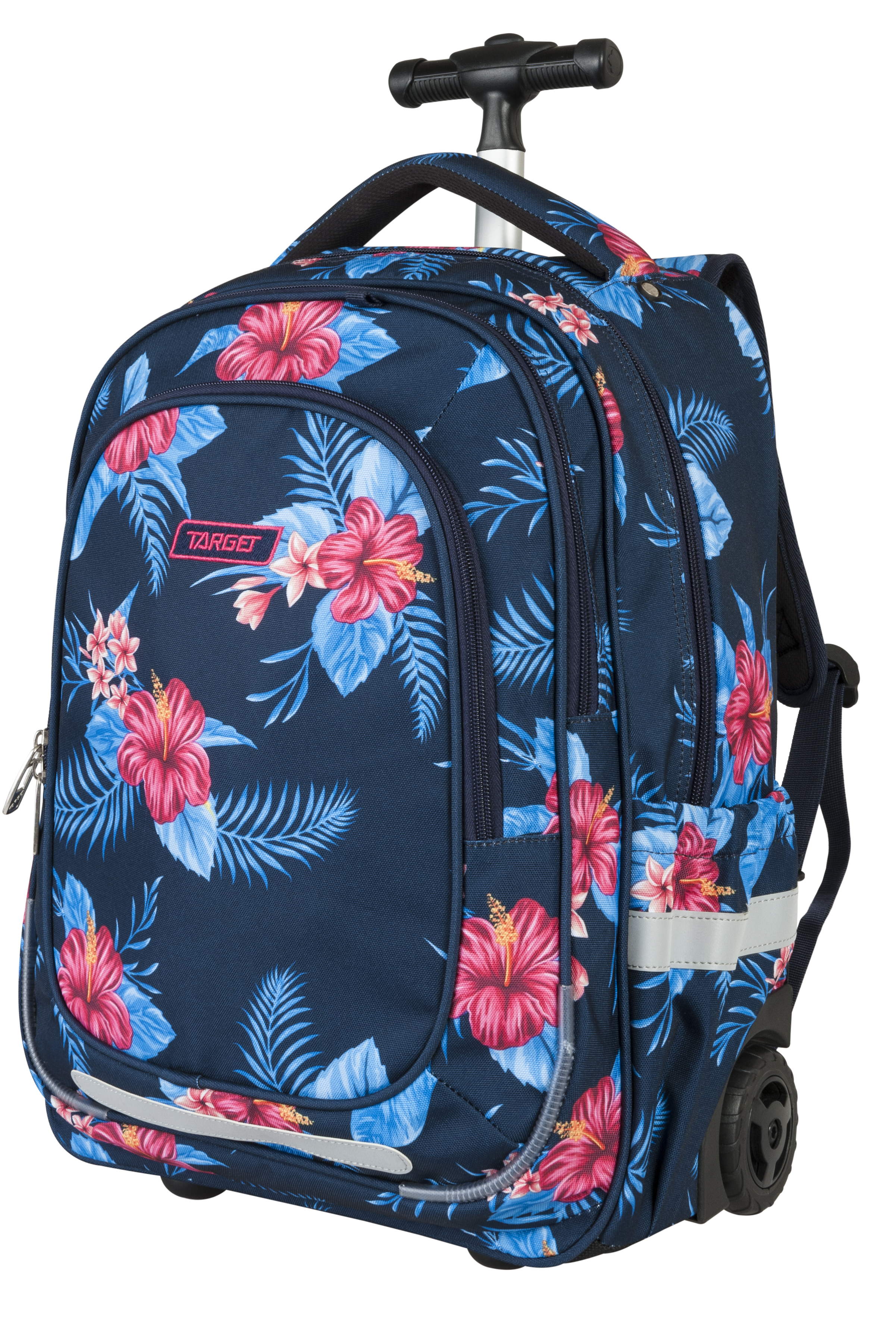 фото Рюкзак-тележка для девочки Target Floral, 21947, темно-синий, розовый, голубой Target collection
