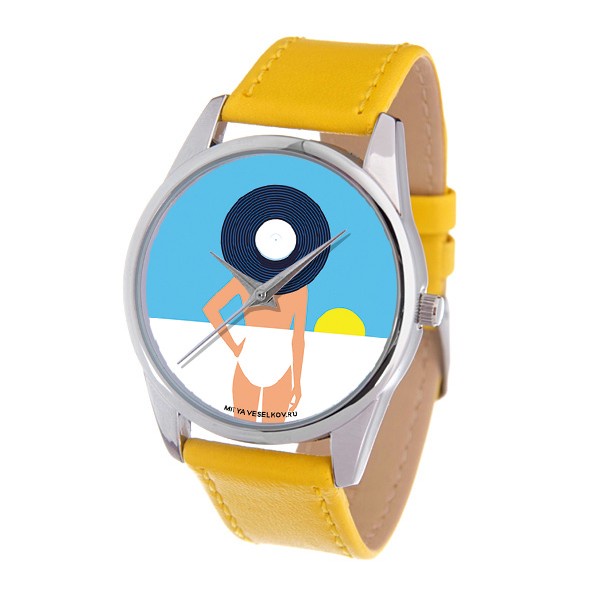 фото Часы женские Mitya Veselkov "Пляж", Color-110, желтый