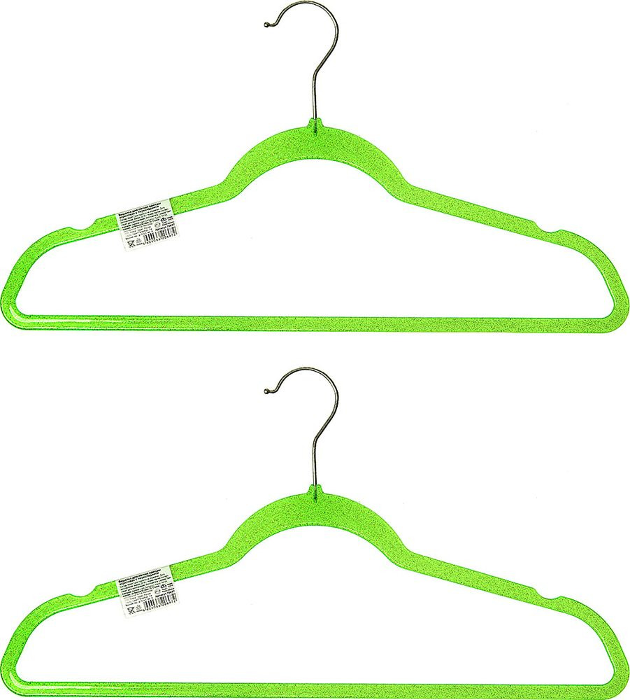 фото Набор вешалок для одежды Home Queen "Акрил", 74294, зеленый, длина 45 см, 2 шт
