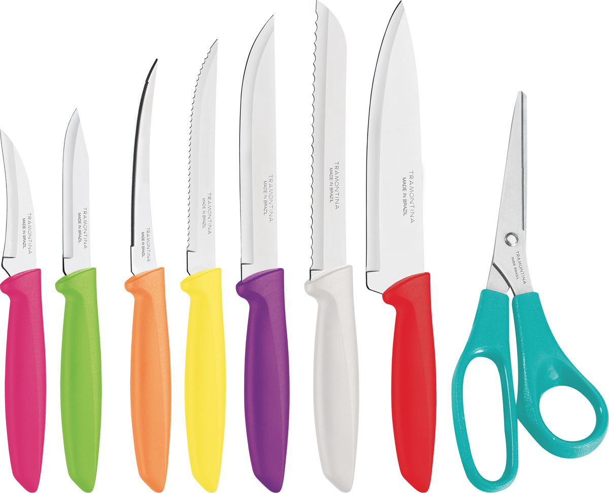 фото Набор кухонных ножей Tramontina Plenus, 23498/917-TR, разноцветный, 8 предметов