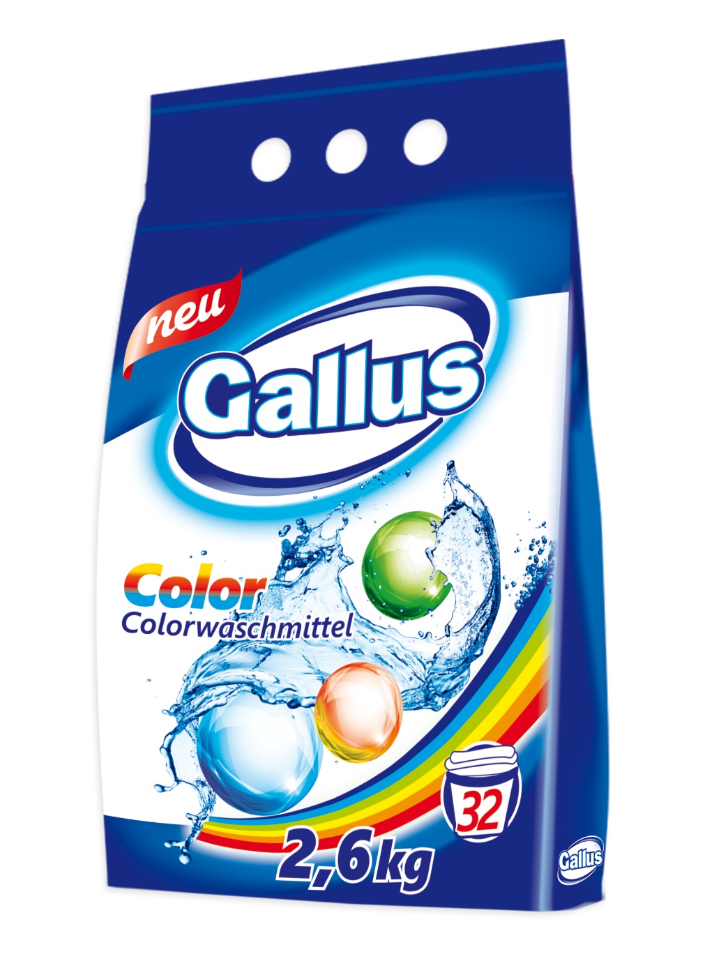  порошок Gallus, для цветного белья, 2,6 кг -  с .