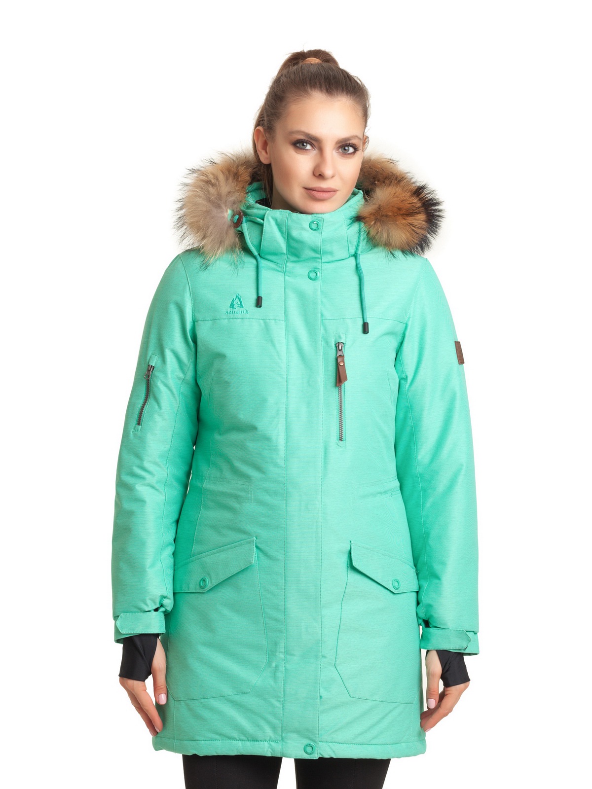Куртка Азимут женская зимняя зеленая