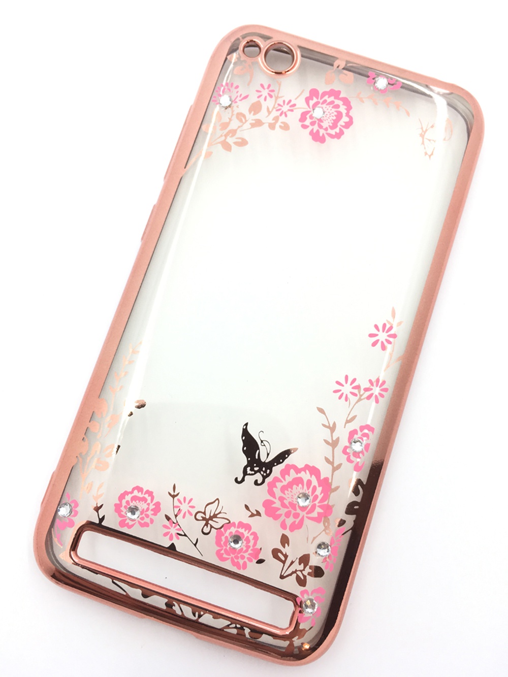 Чехол для сотового телефона Мобильная мода Xiaomi Redmi 5A Силиконовая, прозрачная накладка со стразами, 6 995R, розовый