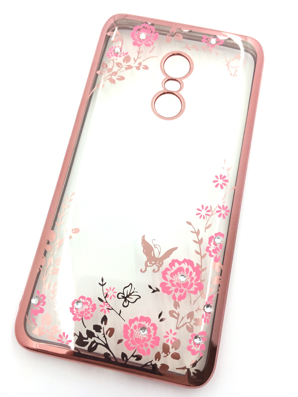 Чехол для сотового телефона Мобильная мода Xiaomi Redmi Note 4 Силиконовая, прозрачная накладка со стразами, 6 344R, розовый