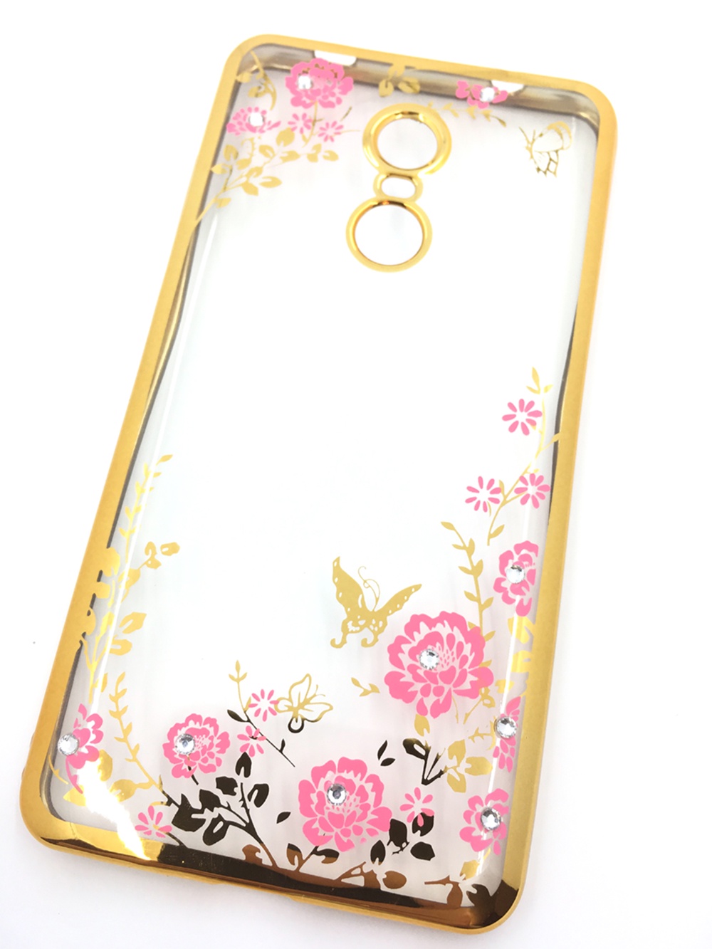 Чехол для сотового телефона Мобильная мода Xiaomi Redmi Note 4X Силиконовая прозрачная накладка со стразами, золотой
