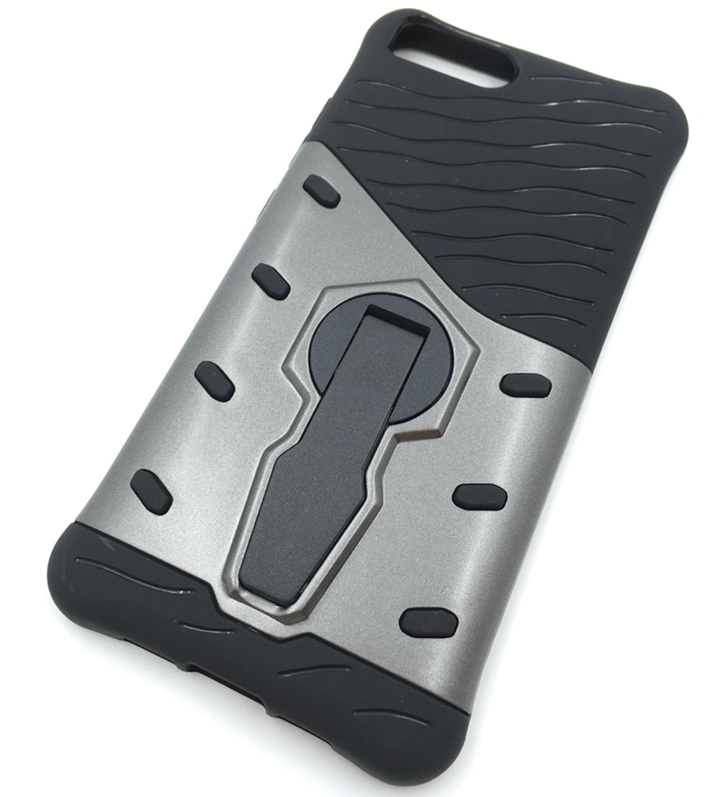 Чехол для сотового телефона Мобильная мода Xiaomi Mi6 Накладка, Накладка противоударная, пластик, резина, подставка, графит, темно-серый