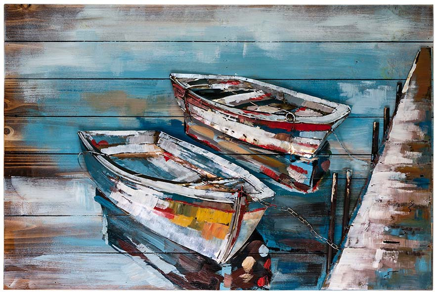 фото Картина Miralight "Лодки у причала", S18B08, 90 х 60 см