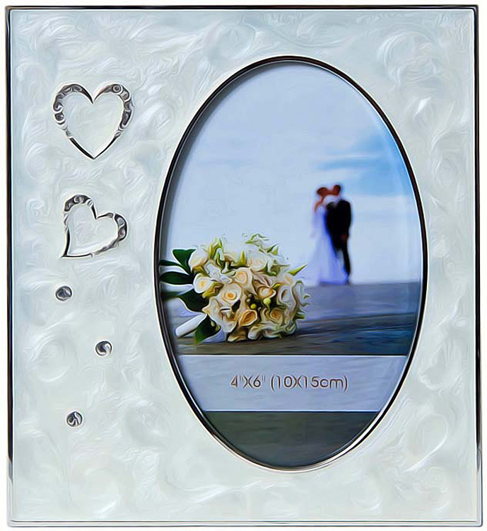 фото Фоторамка Platinum "Свадьба Сердца", со стразами, PF1418-4, белый, 10 х 15 см
