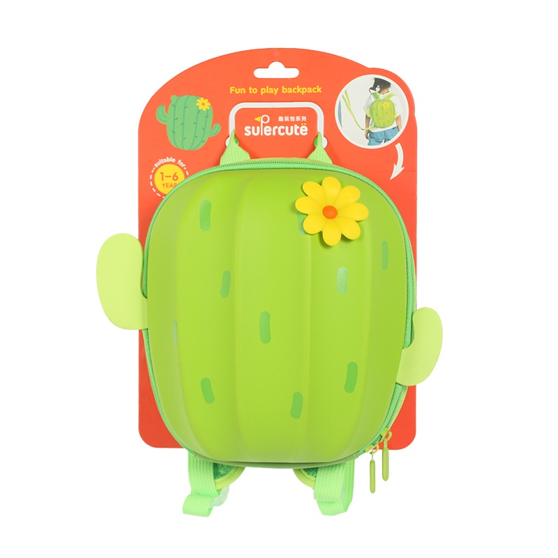 фото Рюкзак Supercute Supercute Ранец "Детский рюкзак Кактус" зеленый, SF066G, салатовый