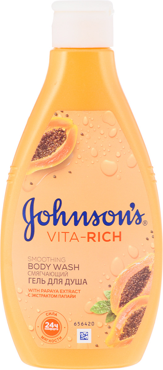 фото Johnson’s Body Care Vita-Rich Смягчающий гель для душа с экстрактом папайи, 250 мл Johnson's body care