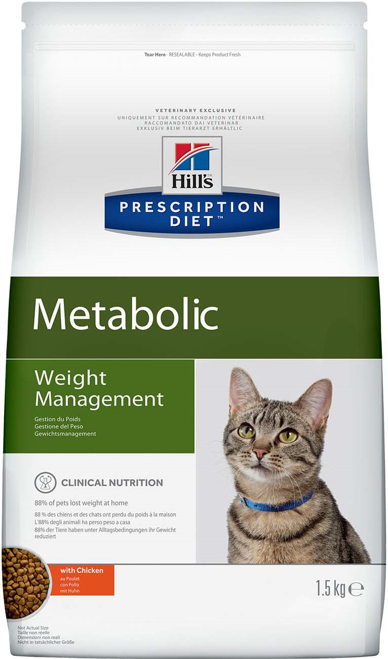 фото Корм сухой Hill's Prescription Diet Metabolic Weight Management для кошек для достижения и поддержания оптимального веса, с курицей, 1,5 кг