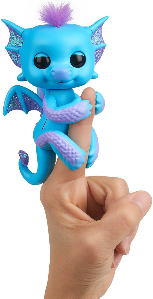 фото Интерактивная игрушка Fingerlings "Дракон Тара", 3581, голубой, фиолетовый, 12 см