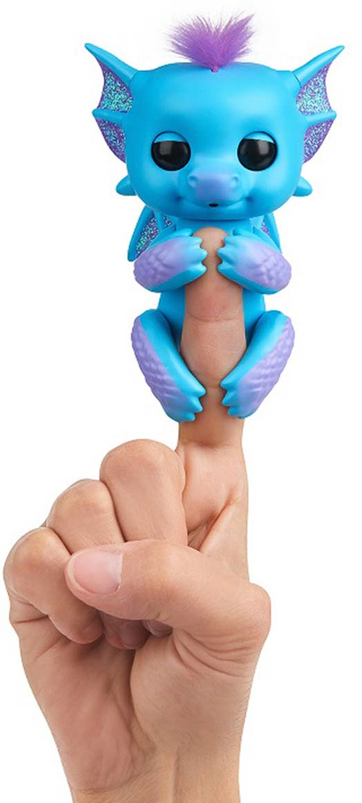 фото Интерактивная игрушка Fingerlings "Дракон Тара", 3581, голубой, фиолетовый, 12 см