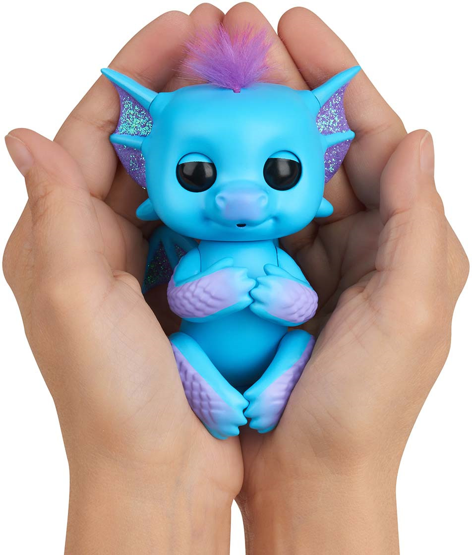 фото Интерактивная игрушка Fingerlings "Дракон Тара", 3581, голубой, фиолетовый, 12 см