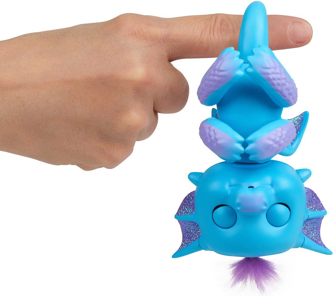 фото Интерактивная игрушка Fingerlings "Дракон Тара", 3581, голубой, фиолетовый, 12 см