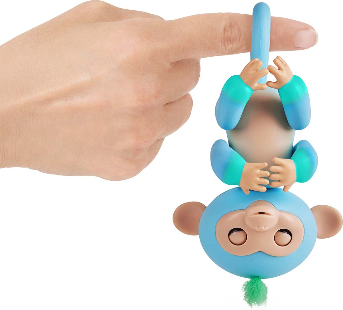 фото Fingerlings Интерактивная игрушка Обезьянка Чарли цвет голубой зеленый