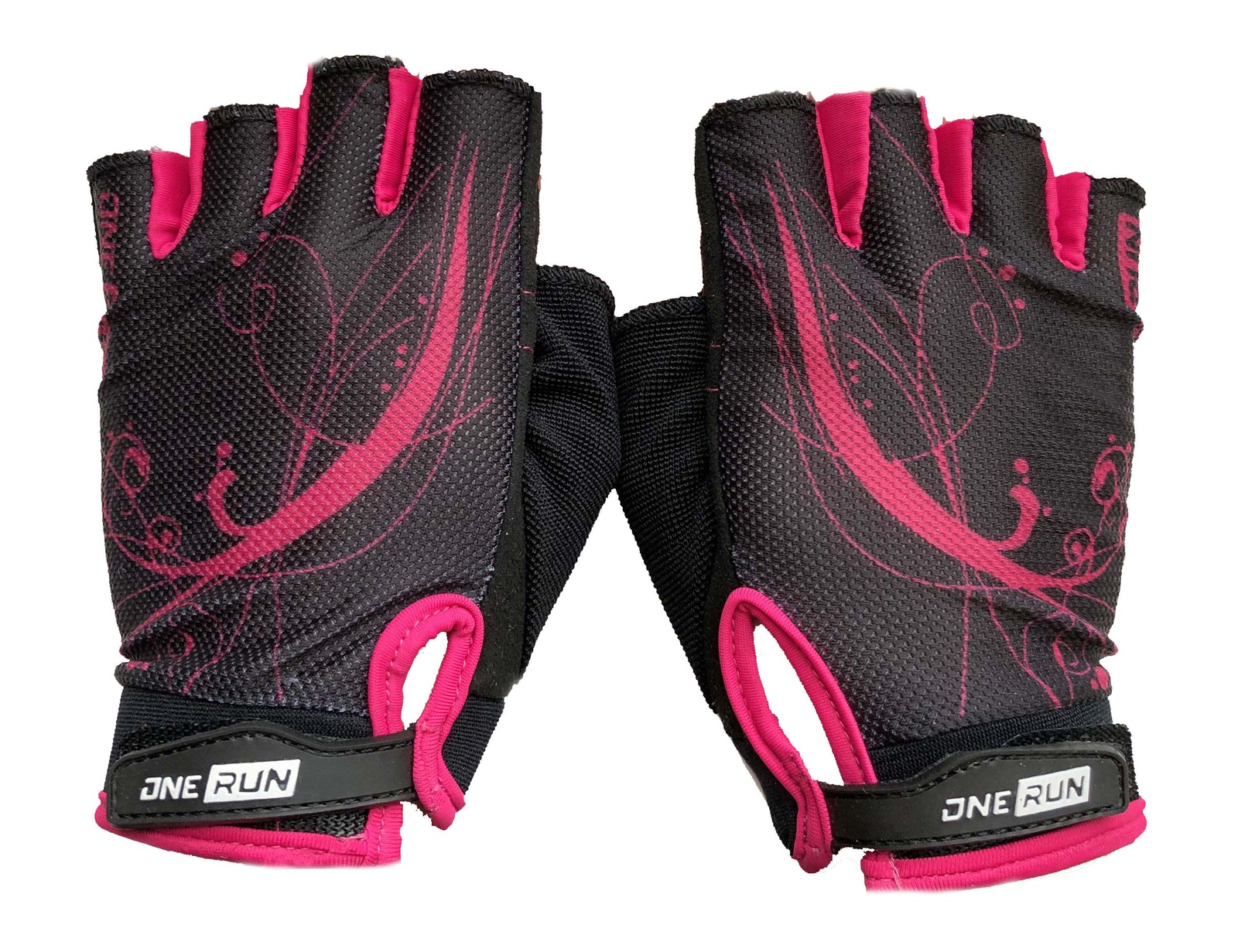 Перчатки для фитнеса OneRun женские узор, AI-05-788-S, розовый, черный, размер S