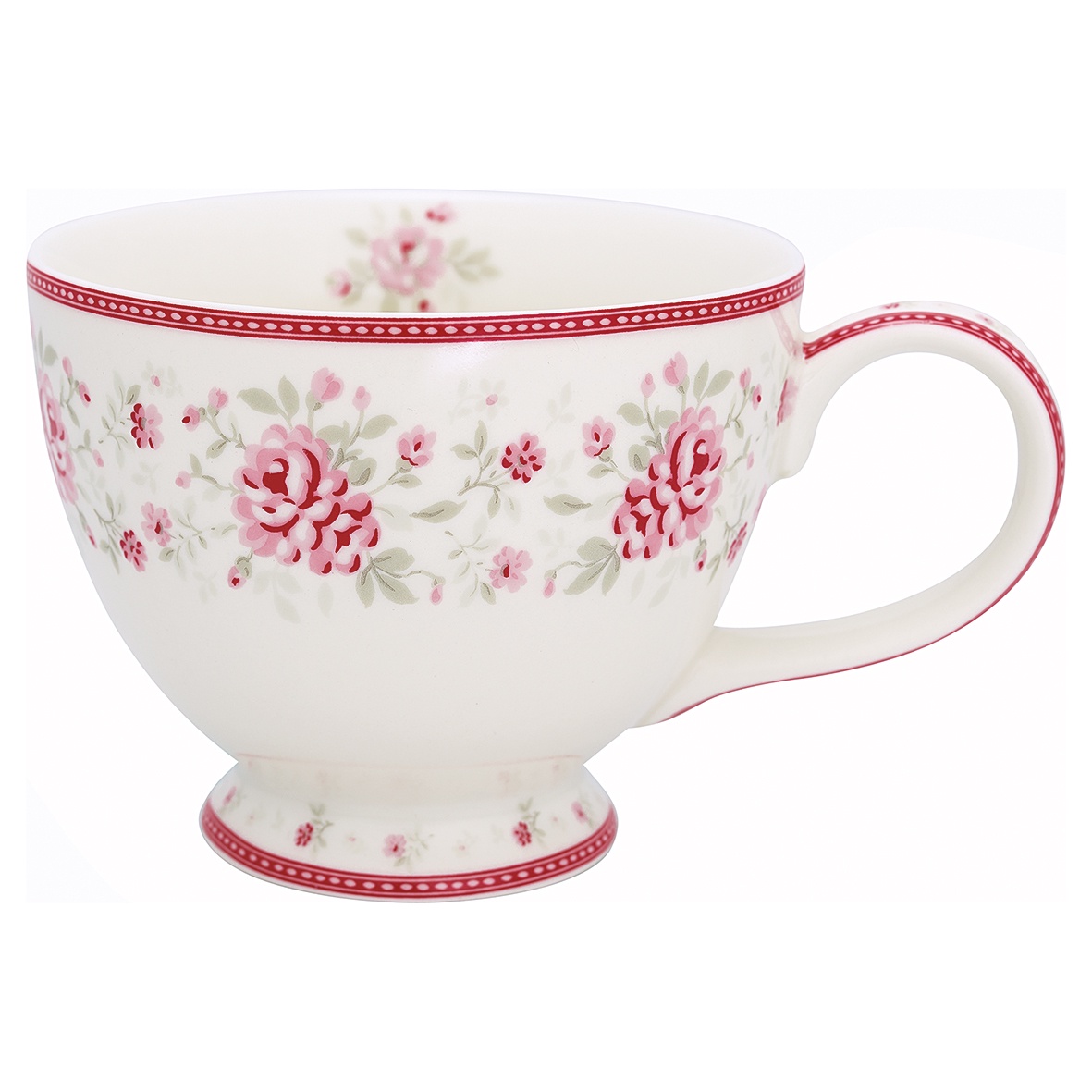 фото Чайная чашка Greengate Flora vintage STWTECFLO9606, белый, 400 мл