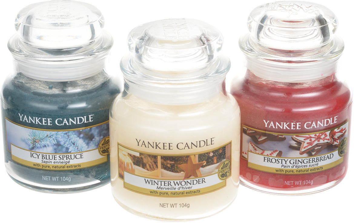 фото Набор ароматизированных свечей Yankee Candle "Праздничное сияние" Заснеженная ель + Имбирный пряник с глазурью + Новогоднее чудо, 1599960