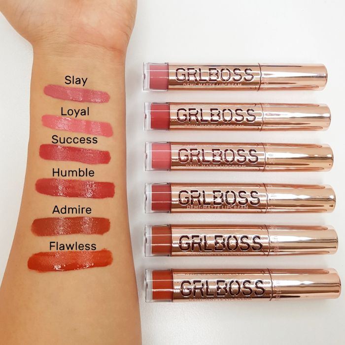 фото Полуматовая кремовая помада для губ Australis GRLBOSS Demi Matte Lip Cream - Admire, 8мл Australis cosmetics