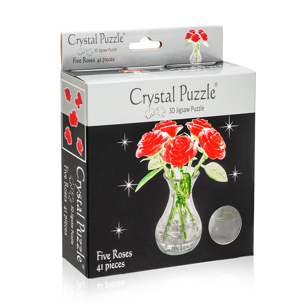 3D головоломка Букет в вазе красный Crystal Puzzle