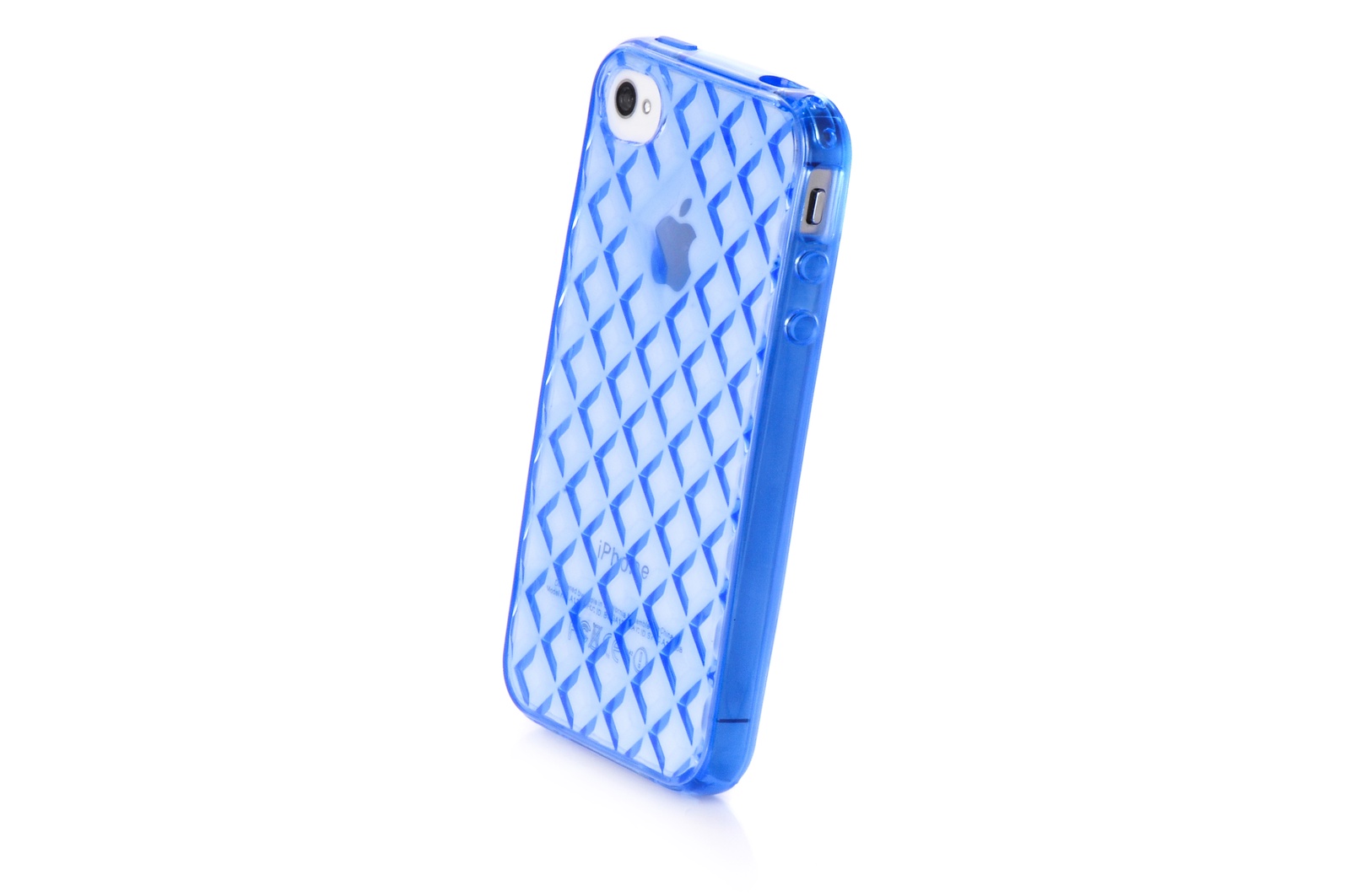 фото Чехол накладка iPhone 4/4S силиконовый 3D ромбы синий No name