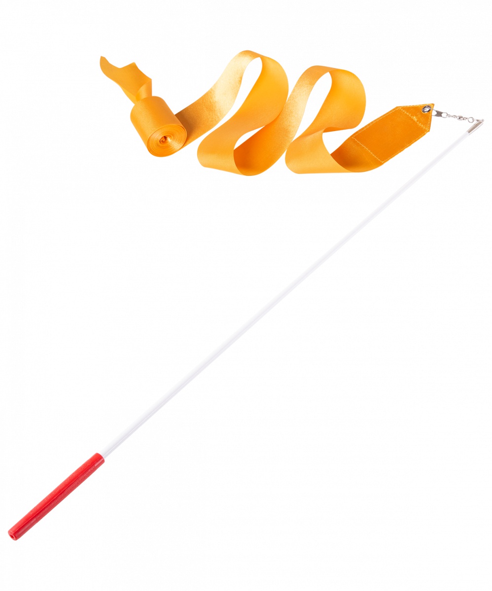Лента для художественной гимнастики Amely AGR-201, УТ-00012837, 6 м, с палочкой 56 см, оранжевый