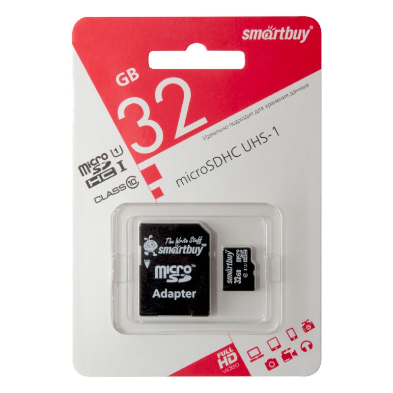 фото Карта памяти Smart Buy MicroSD 32GB  Сlass 10 + SD адаптер Smartbuy