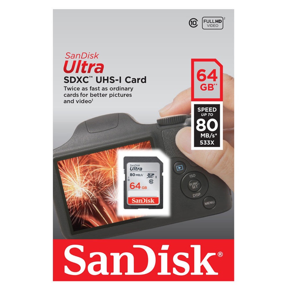 фото Карта памяти SanDisk SDXC  64GB  Class 10 Ultra UHS-I (80 Mb/s)