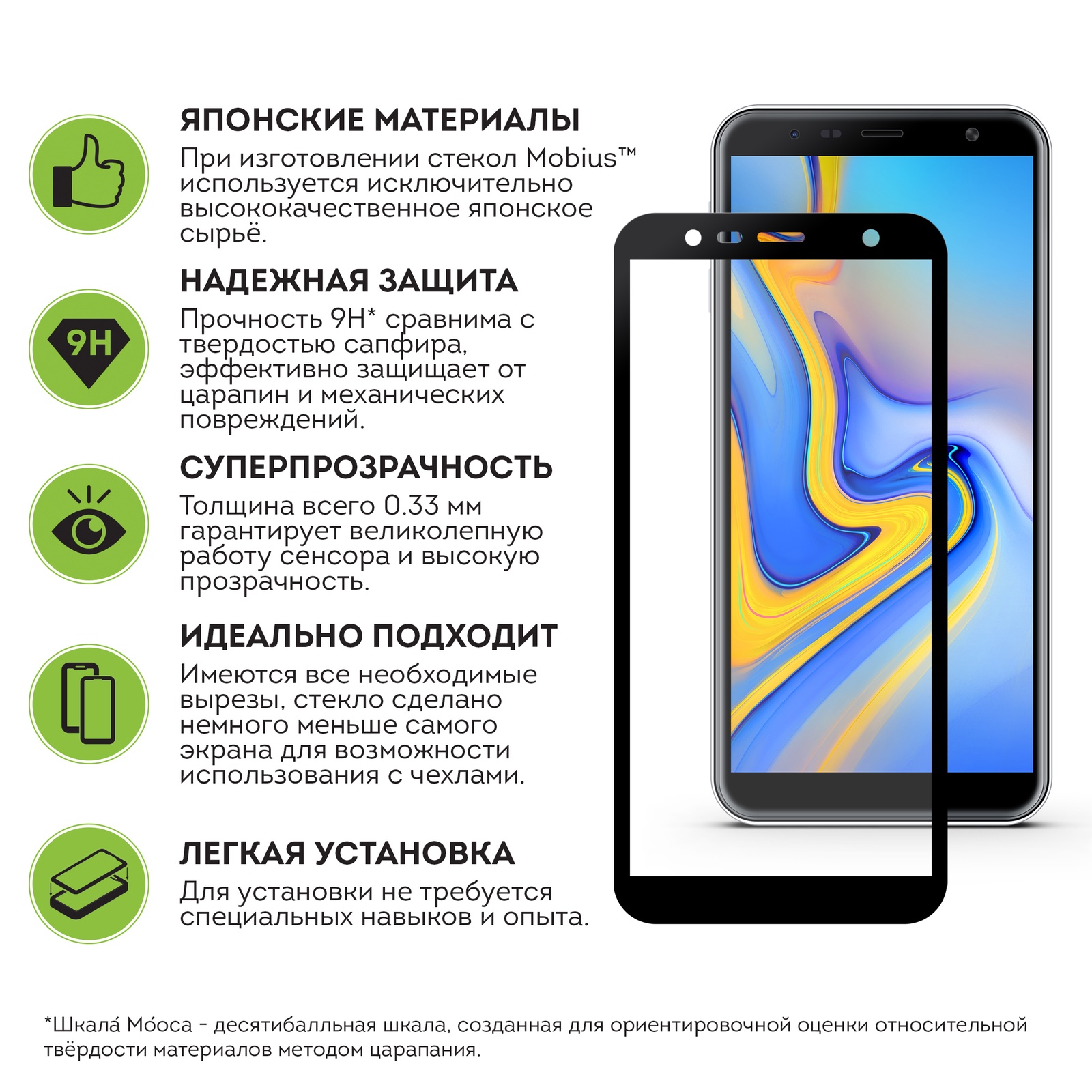 фото Защитное стекло Mobius для Samsung J6 Plus 2018 3D Full Cover (Black)