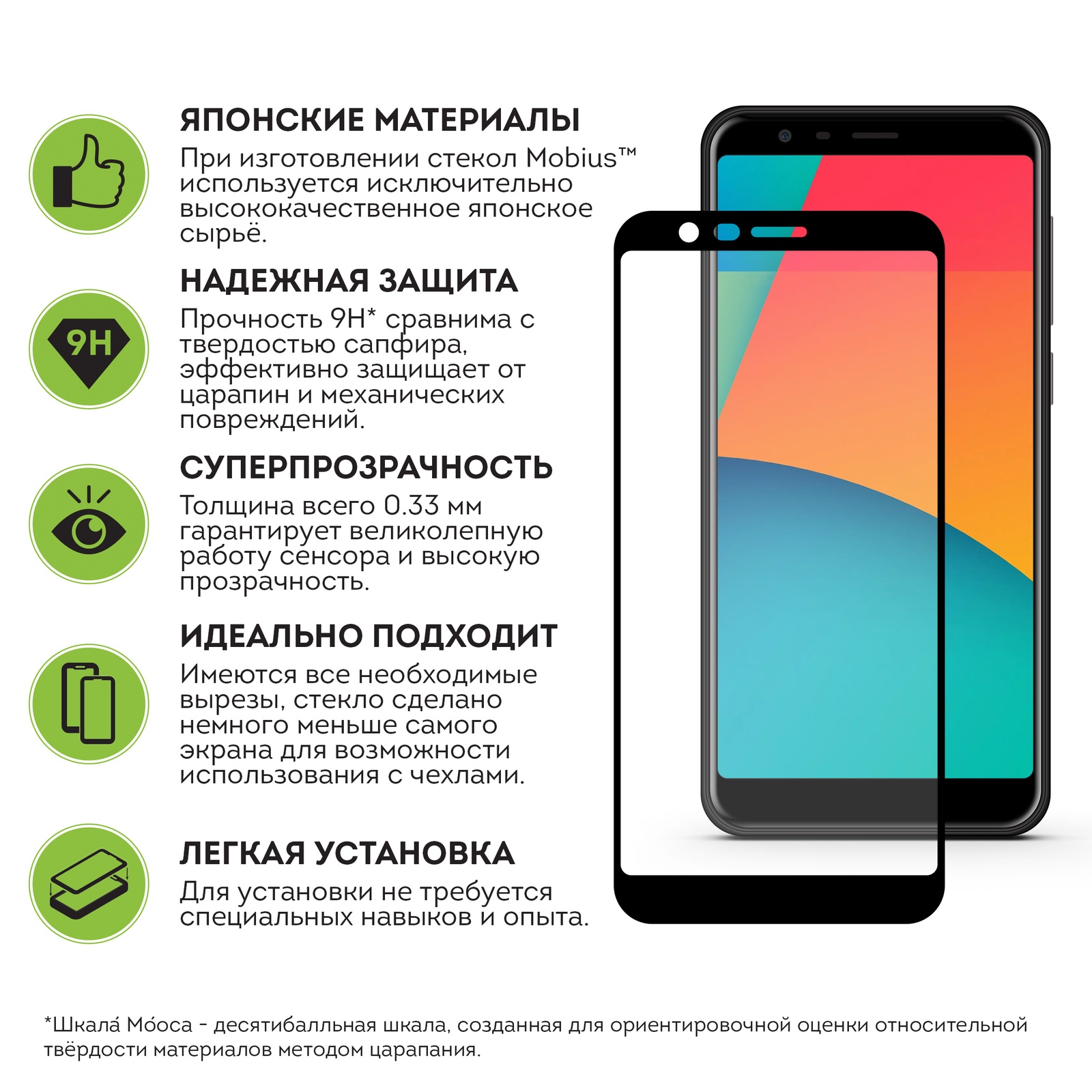 фото Защитное стекло Mobius для Meizu M8c 3D Full Cover (Black)