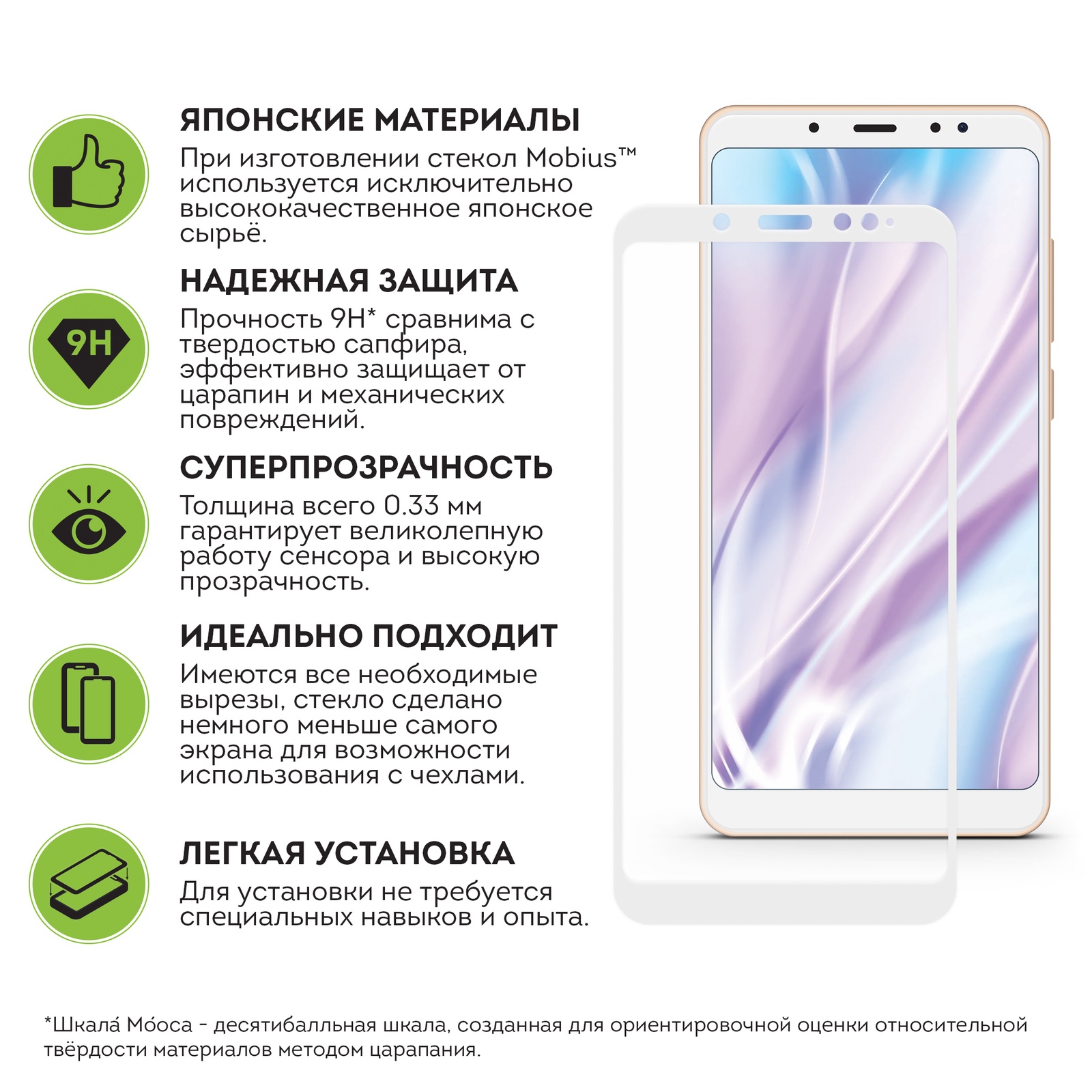 фото Защитное стекло Mobius Xiaomi Redmi Note 5/5 Pro, белый