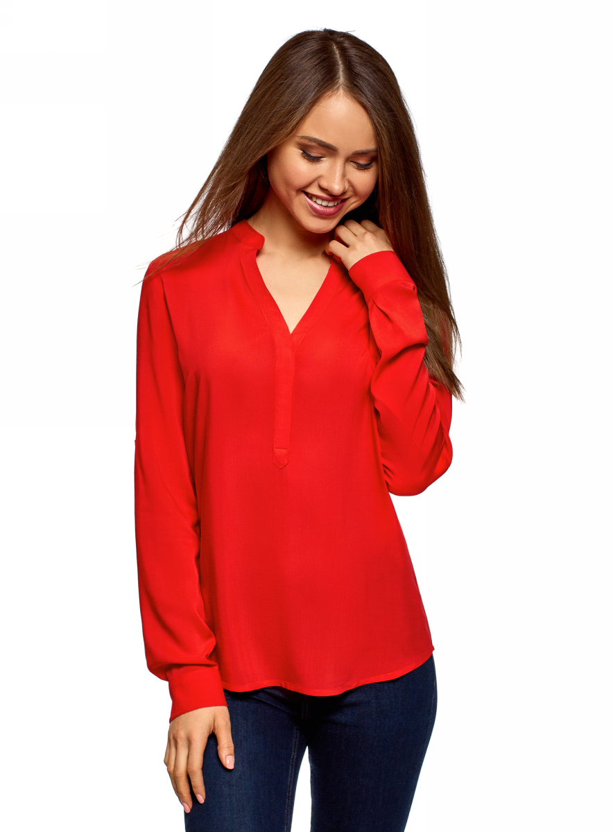 Красные блузки женская. Oodji красная кофта. Красная блуза. Красная блуза с длинными рукавами. Красная кофта женская.