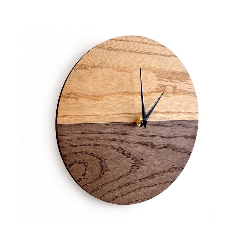 фото Настенные часы Roomton из дерева, 30 см, часы на стену, коричневый