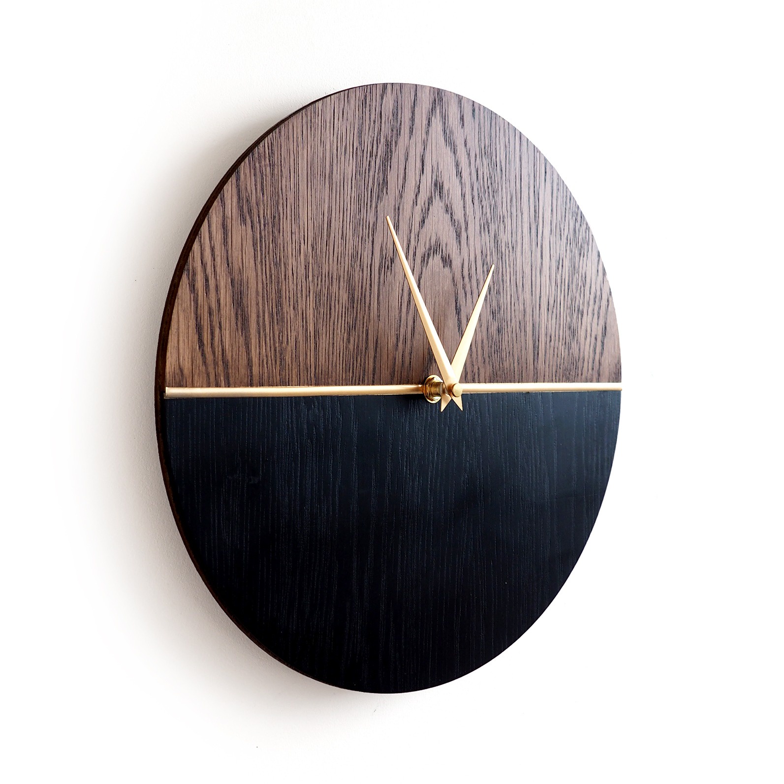 фото Настенные часы Roomton 30см, часы на стену из дерева, темно-коричневый