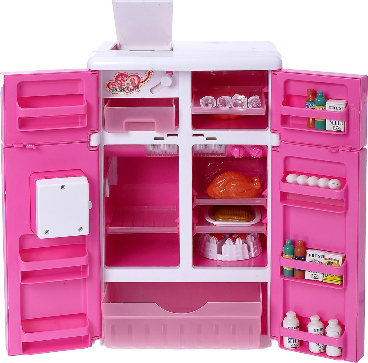 фото Сюжетно-ролевая игрушка "Холодильник двухдверный", с аксессуарами, сот световыми и звуковыми эффектами, 1108288