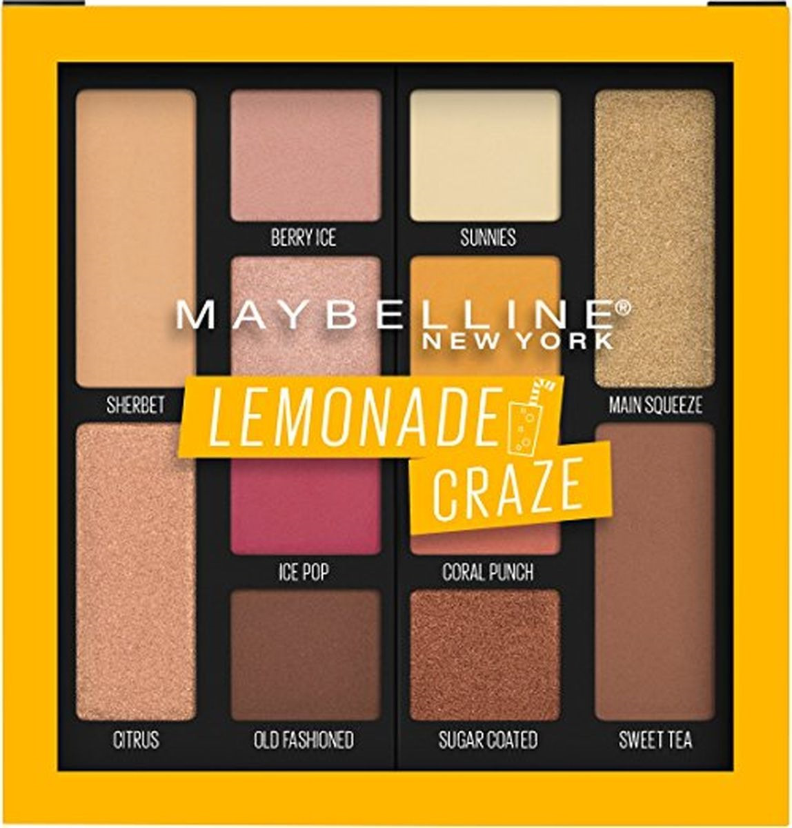 Тени для век Maybelline New York Lemonade Craze, кремовая формула, аромат цитрусов, 12 оттенков, 70 г