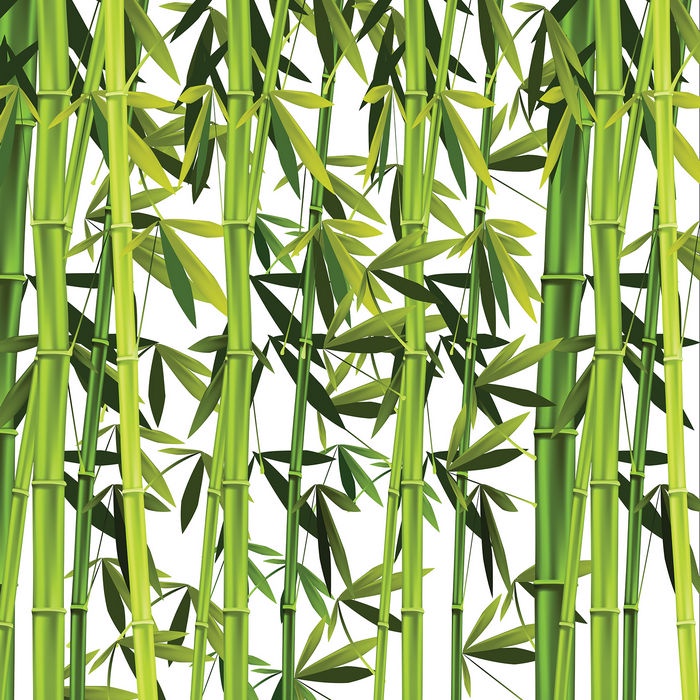 фото Штора (занавеска) для ванной "Бамбуковые сады" из ткани, 180х200 см с крючками Joyarty