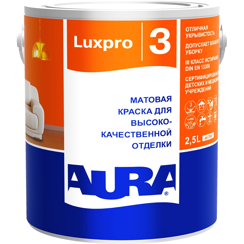 фото Краска AURA LuxPro 3 влагостойкая