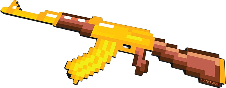 фото Игрушечное оружие Minecraft "АК-47", PC10005, золотой, длина 68 см