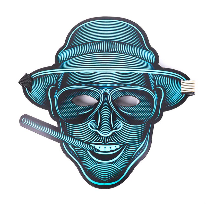 фото Карнавальный набор GeekMask Cветовая маска с датчиком звука GeekMask "Vegas" (GM-VEGAS), GM-VEGAS бирюзовый