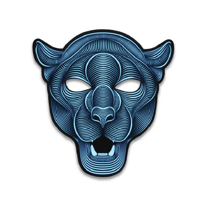 фото Карнавальный набор GeekMask Cветовая маска с датчиком звука GeekMask "Jaguar" (GM-JAG), GM-JAG голубой