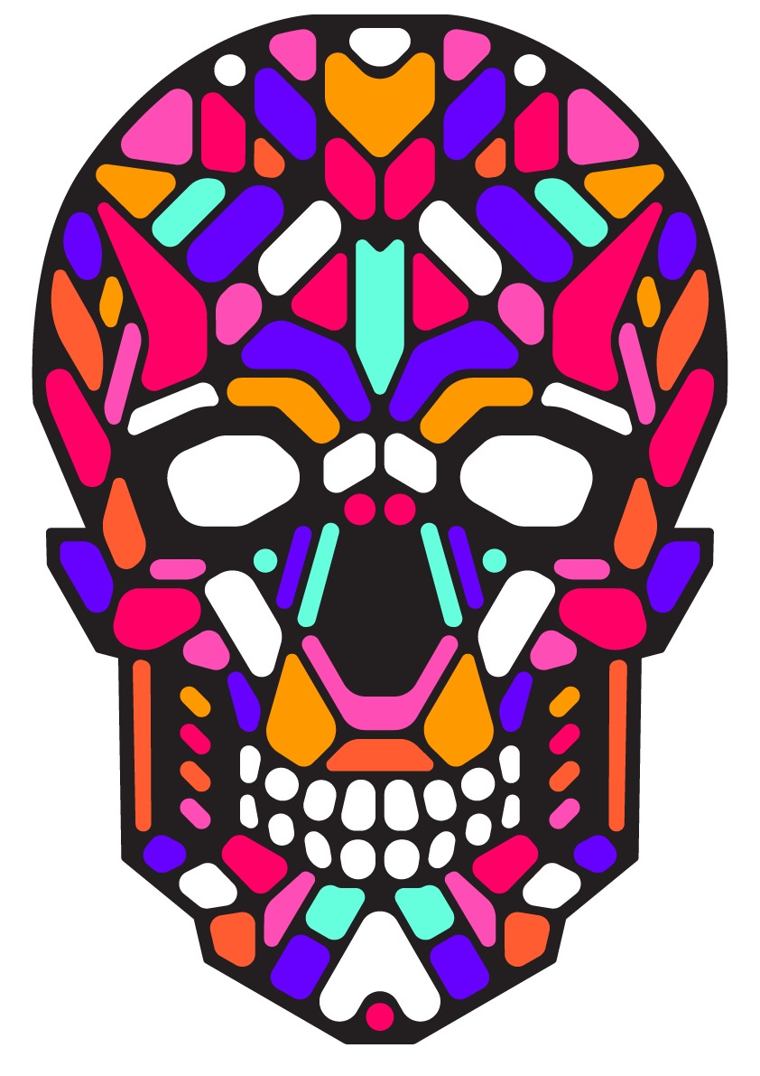 фото Карнавальный набор GeekMask Cветовая маска с датчиком звука GeekMask "Sugar Skull" (GM-SUG), GM-SUG красный