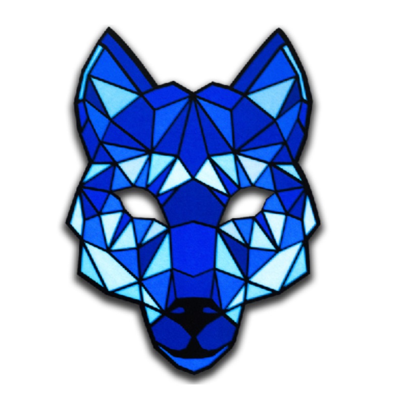 фото Карнавальный набор GeekMask Cветовая маска с датчиком звука GeekMask "Cyber Wolf" (GM-CWLF), GM-CWLF синий