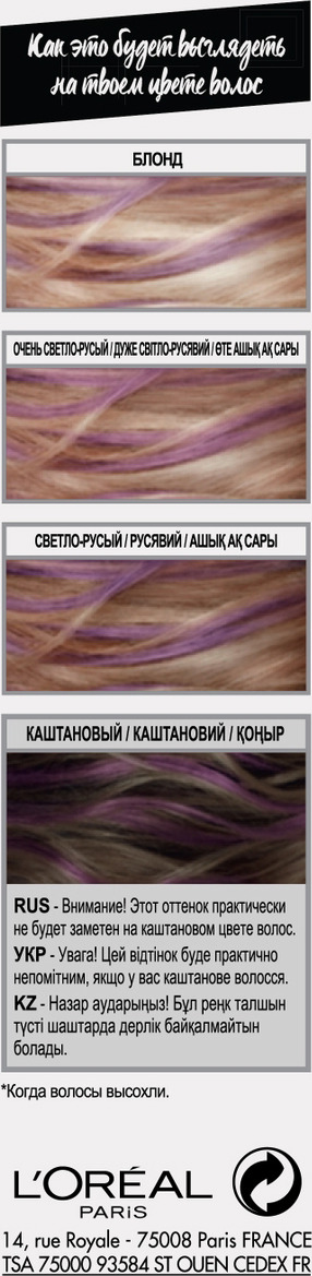 фото L'Oreal Paris Красящее желе для волос "Colorista Hair Make Up", оттенок Лиловые Волосы, 30 мл